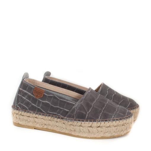 Casual Leather- Grey Croc
