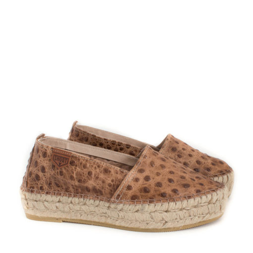 Casual Leather- Ostrich Camel