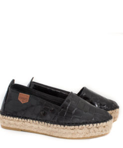 Casual Leather- Patent Black Croc