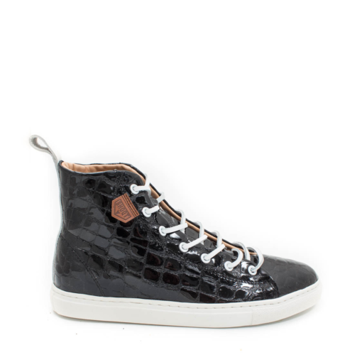 Sneakers Unisex Krokolack Schwarz