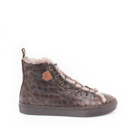 Sneakers Unisex Ostrich Brown Sheepskin
