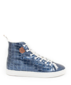 Sneakers Unisex Patent Blue Croc Sheepskin