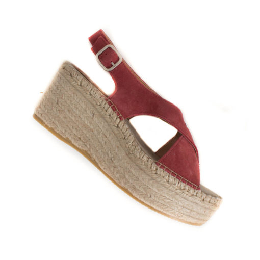 Leder Sandalen- Karminrot