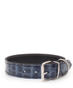 Dog Collar- Patent Blue Croc